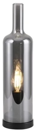 JUST LIGHT. 14006-25 - Lampă de masă BOTTLE 1xE14/25W/230V negru/fumuriu