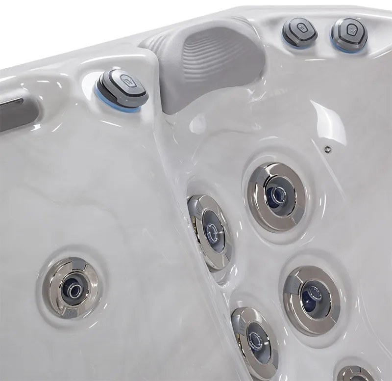 Minipiscina 5 persoane 218 218 cm alba cu hidromasaj, acril, Wellis, Palermo CityLife Deluxe