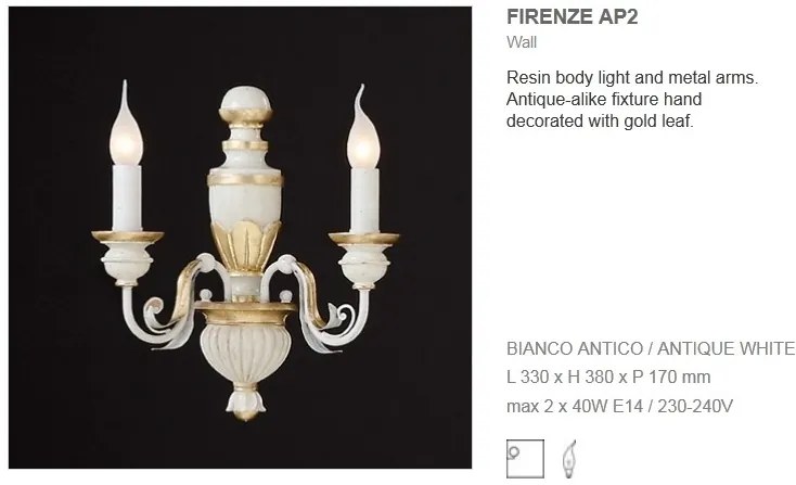 Aplica de perete 2 brate FIRENZE AP2 012902