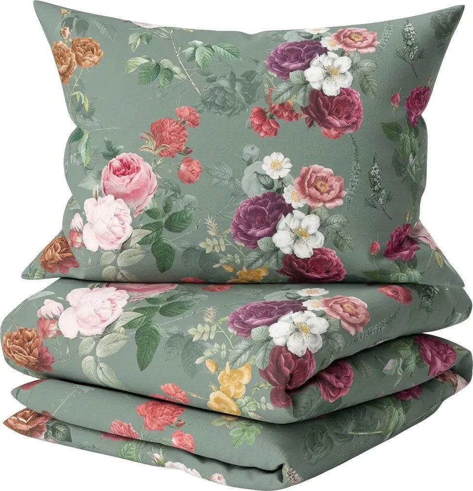 Lenjerie de pat din bumbac PHILOU GREEN verde Dimensiune lenjerie de pat: 2 buc 60 x 70 cm | 200 x 200 cm