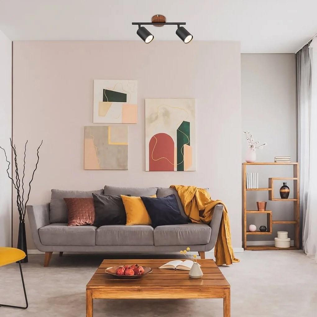 Lustra aplicata 2L design industrial Edmund negru