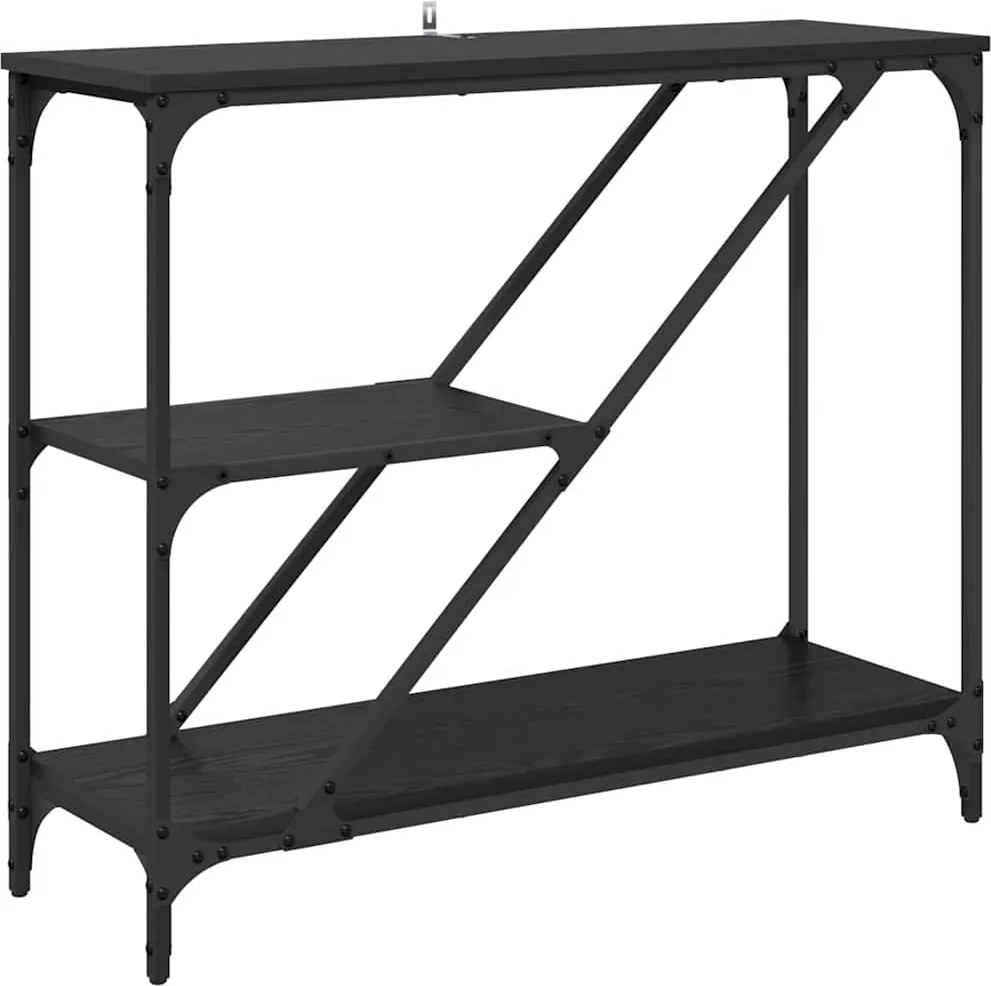 vidaXL Masă de consolă Stejar Negru 88,5 x 30 x 75 cm Lemn compozit