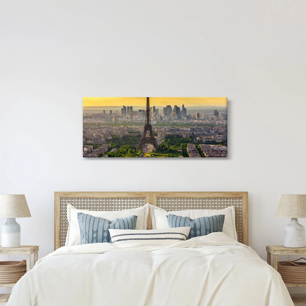 Tablou - Panorama Parisului (120x50 cm)