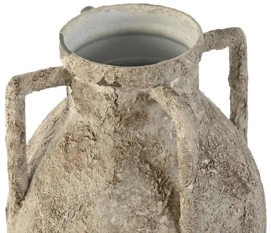 Vaza Monument din metal antichizat crem 21x37.5 cm