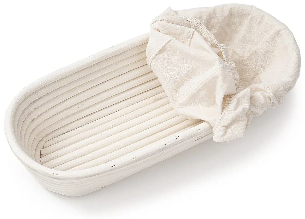 HOME ELEMENTS Coș oval cu inserție din țesătură, 35 x 14 cm x 7,5 cm, L