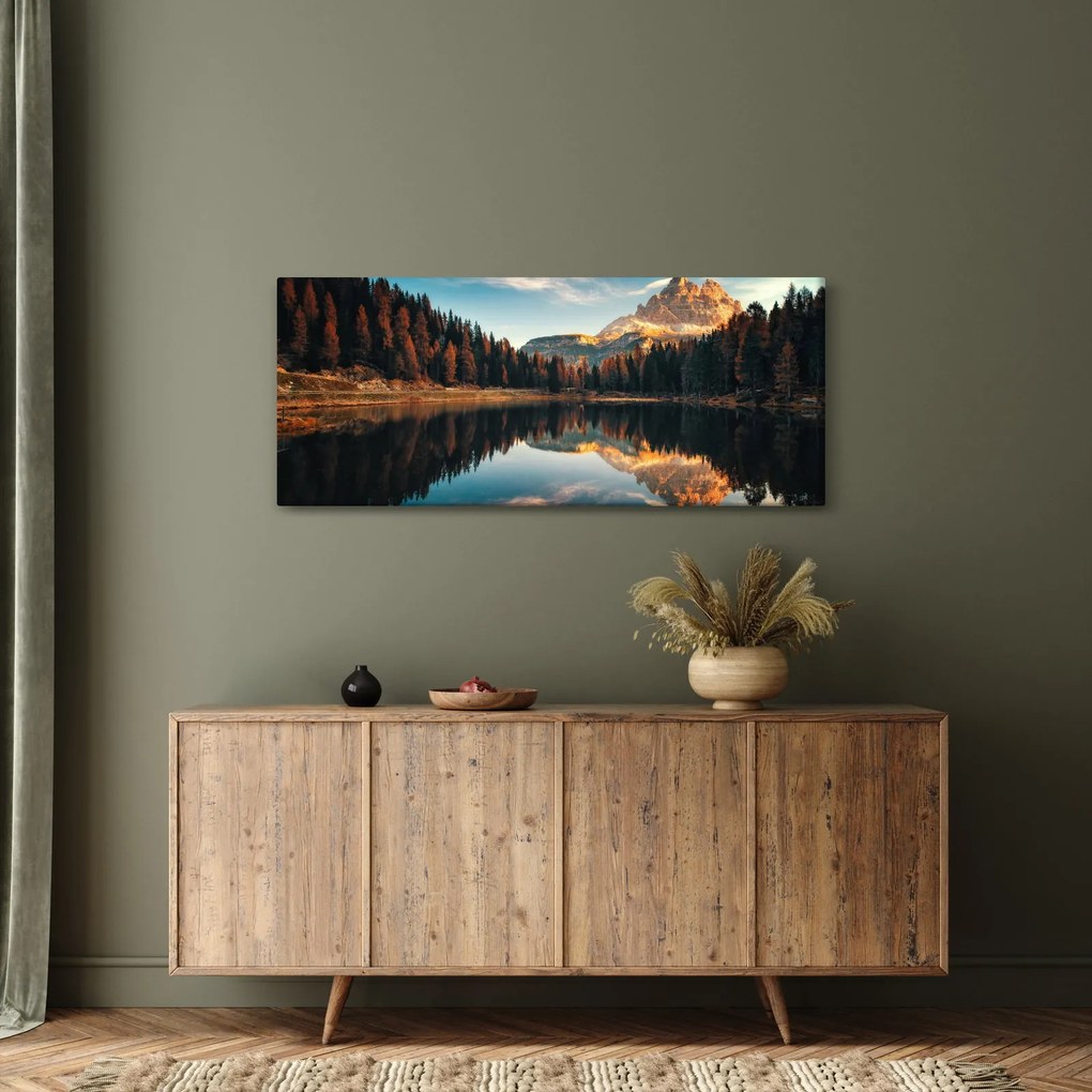 Tablou - Alpi, Italia, Dolomiți, Lago Antorno (120x50 cm)
