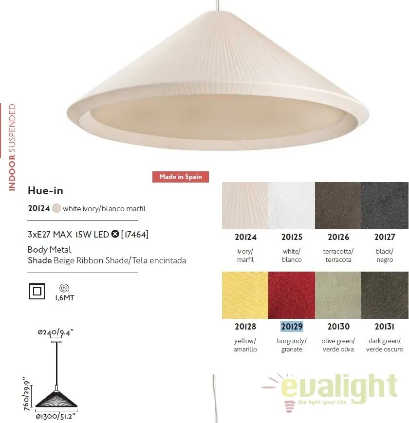 Lustra decorativa design XXL HUE galbena 20128