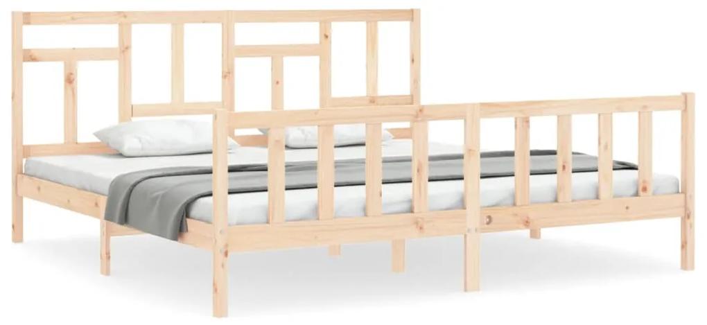 3193156 vidaXL Cadru de pat cu tăblie Super King Size, lemn masiv