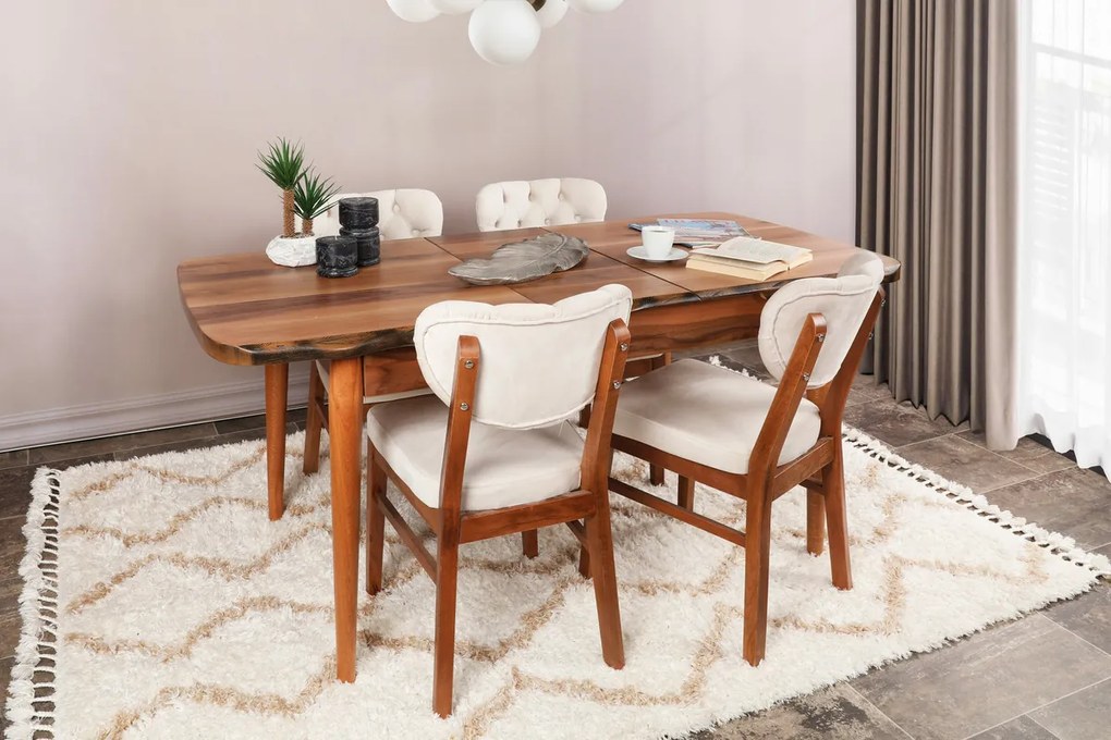 Set de scaune de sufragerie Elma Beige, 2 bucăți
