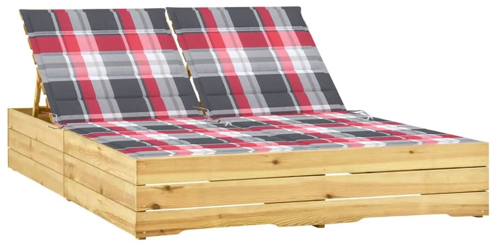 vidaXL Șezlong dublu cu perne, lemn de pin tratat