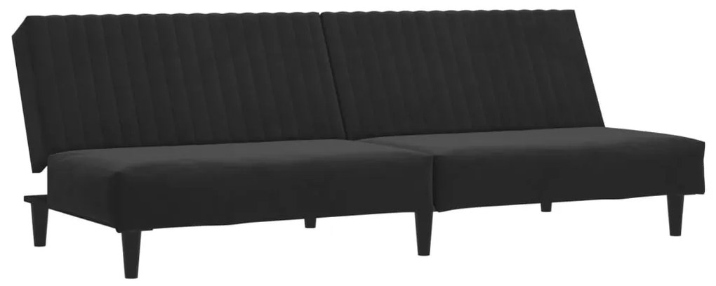 337645 vidaXL Canapea extensibilă cu 2 locuri, negru, catifea