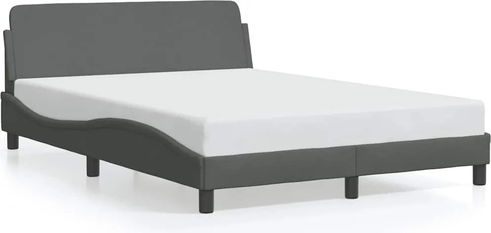 vidaXL Cadru de pat, Dover, gri închis, 140x190 cm, textil