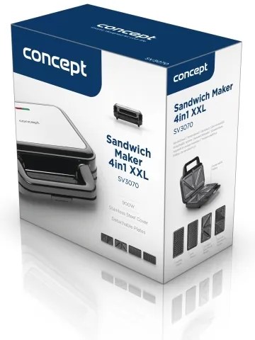 Concept SV3070 - Toaster XXL 4în1 900W/230V negru/inox