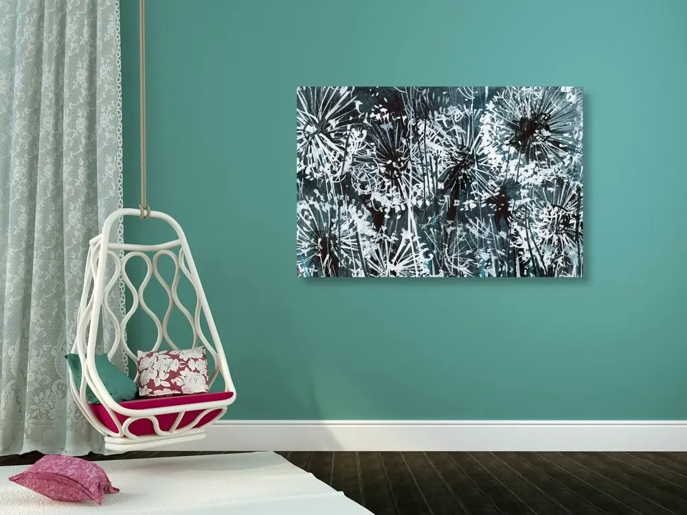 Tablou păpădie cu elemente abstracte