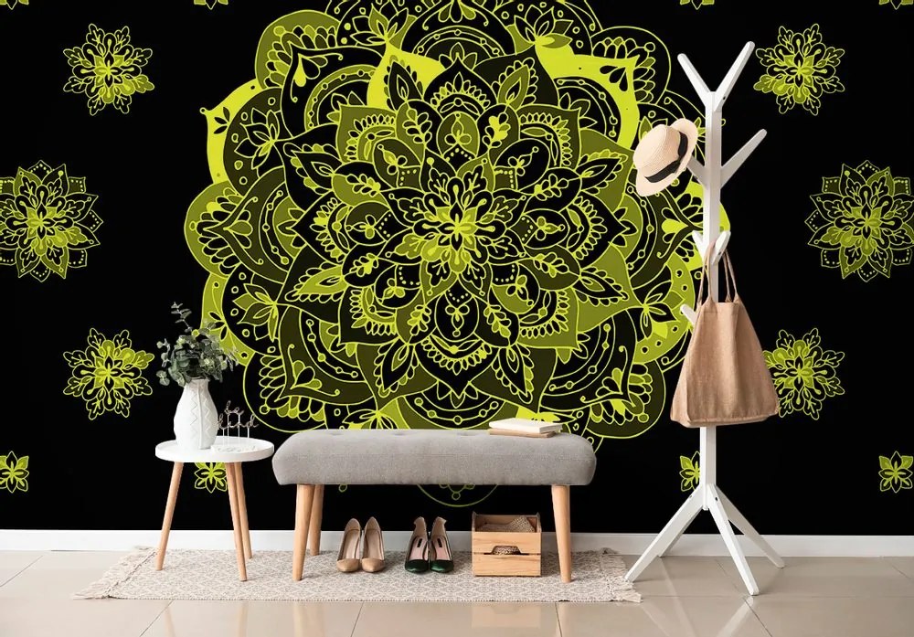Tapet Mandala galbenă