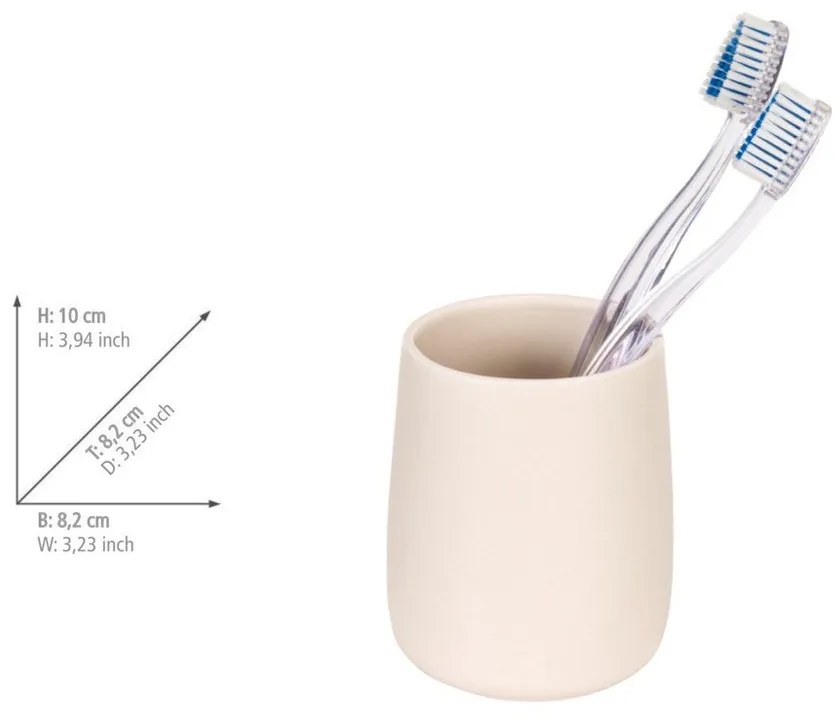 Suport pentru periuța de dinți crem din ceramică Margo – Allstar