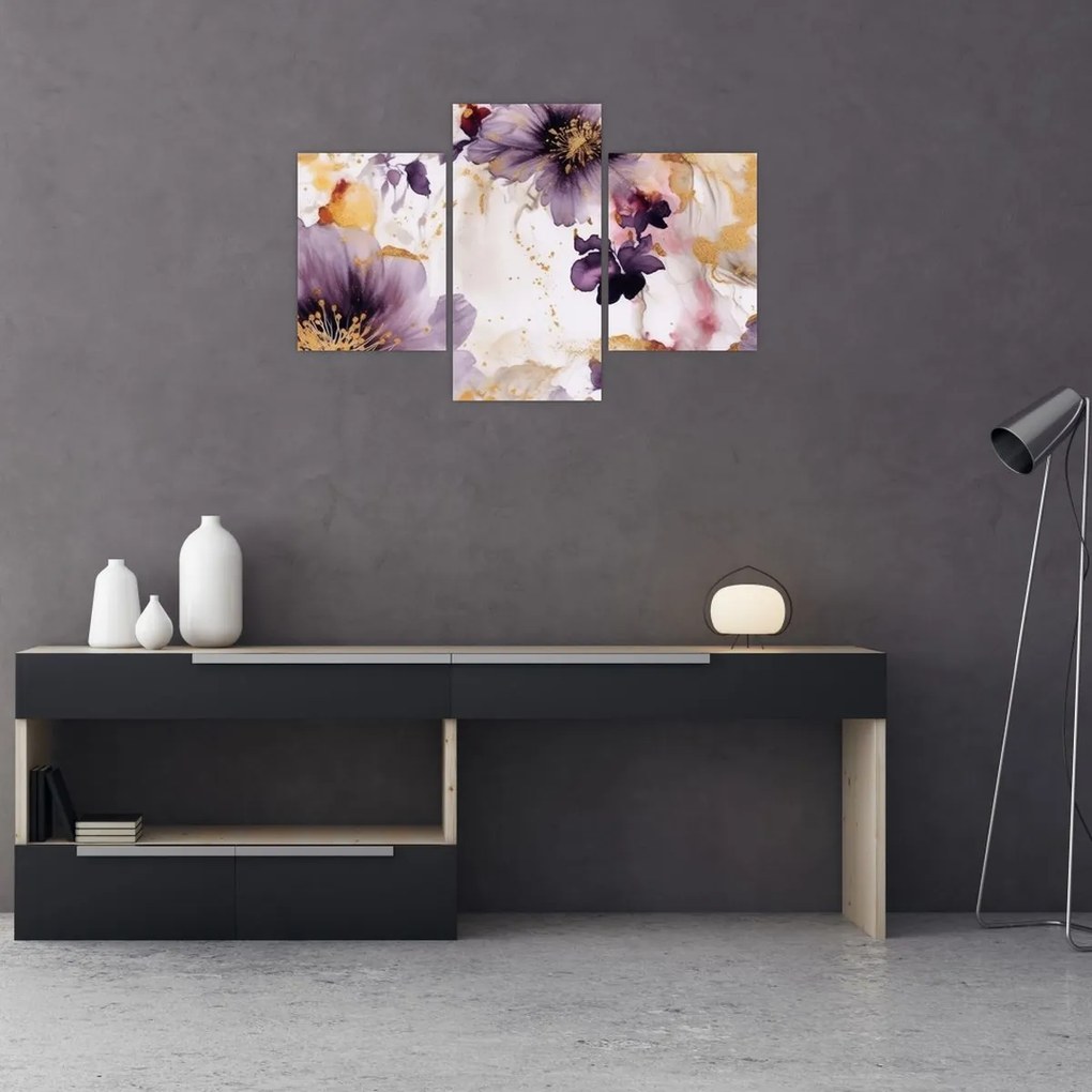 Tablou - Acuarelă flori (90x60 cm)