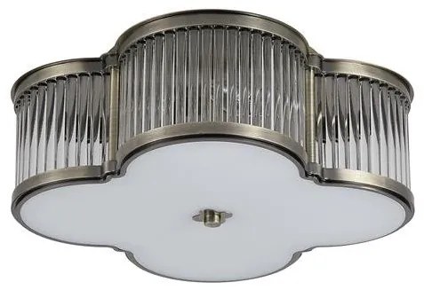 Plafoniera metal alama antique, sticla Lotus 3L