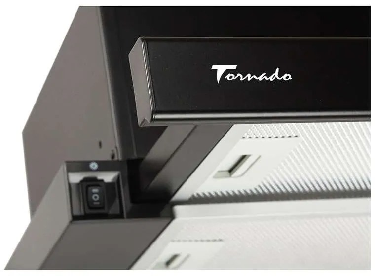 Hota Telescopica Incorporabila Tornado Storm 1200 (60), 1 motor, latime 60 cm, 3 viteze, absorbtie 1200 m3/ora, Negru