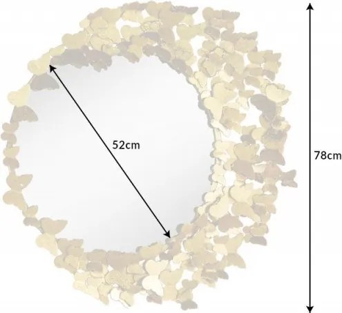 Oglinda de perete decorativa Butterfly 80cm gold