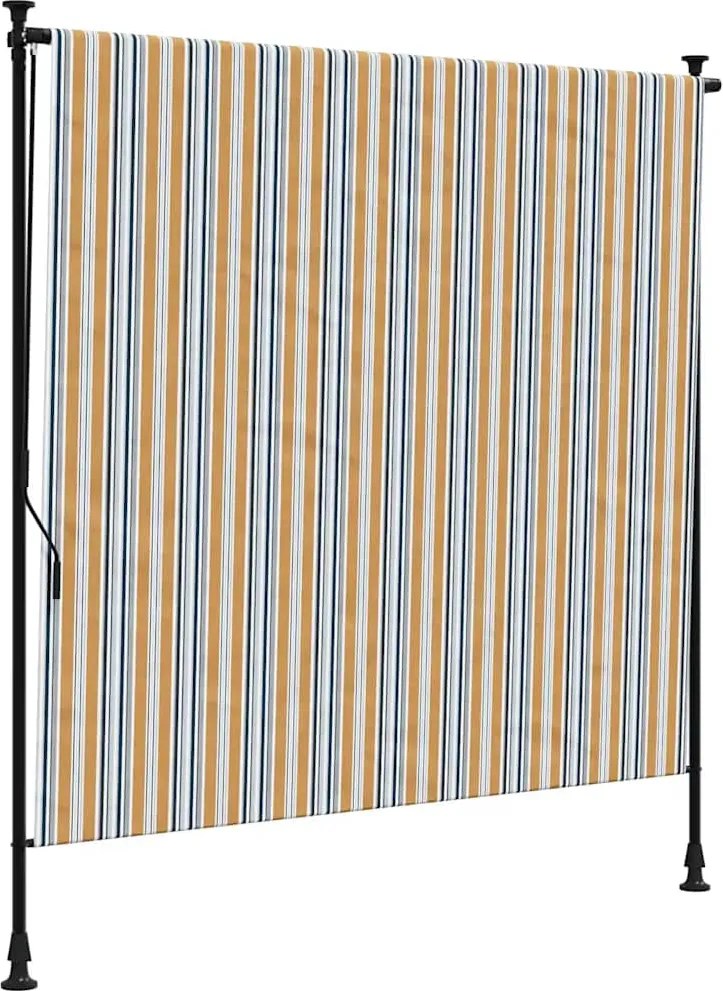 vidaXL Jaluzea rulou de exterior galben/alb 200x270 cm țesătură/oțel