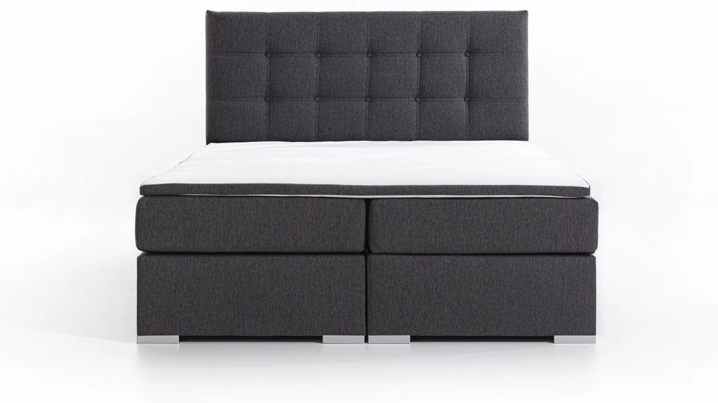 Pat matrimonial Boxspring 160 cm Irma 01 (gri închis). 1044539