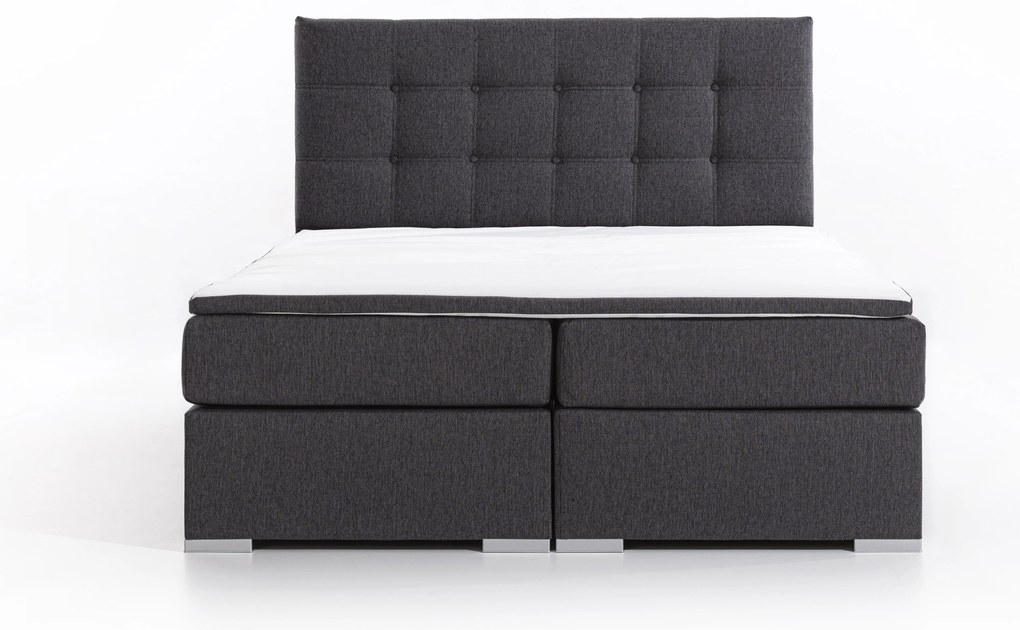 Pat matrimonial Boxspring 180 cm Irma 01 (negru). 1044598