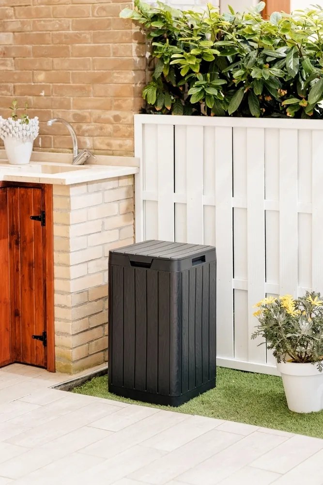Cos plastic de gradina RIO GARDEN 80 L - grafit