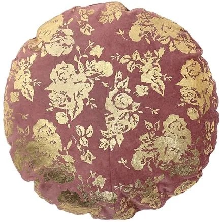 Perna rotunda din bumbac roz si auriu Ø45 cm Rose Bloomingville