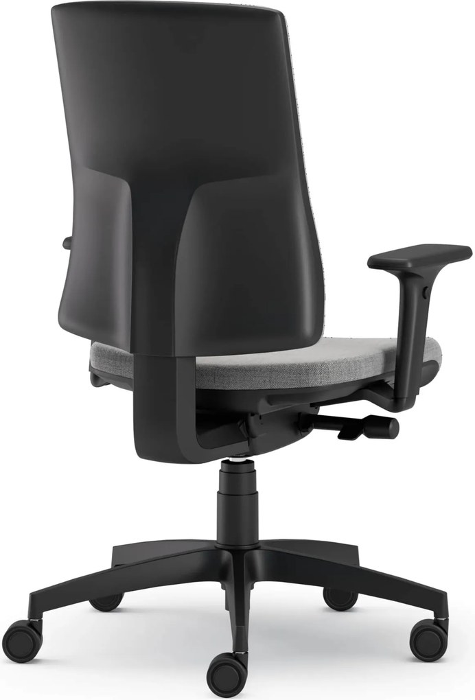 Scaun Ergo Plus, Tapițat cu Material Textil, Mecanism Syncron cu Antișoc - Negru