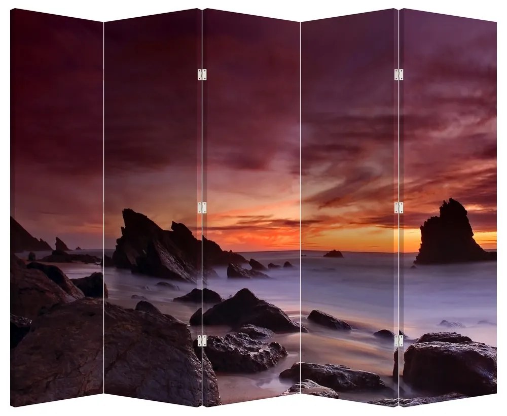 Paravan - Apus de soare pe mal (210x170 cm)