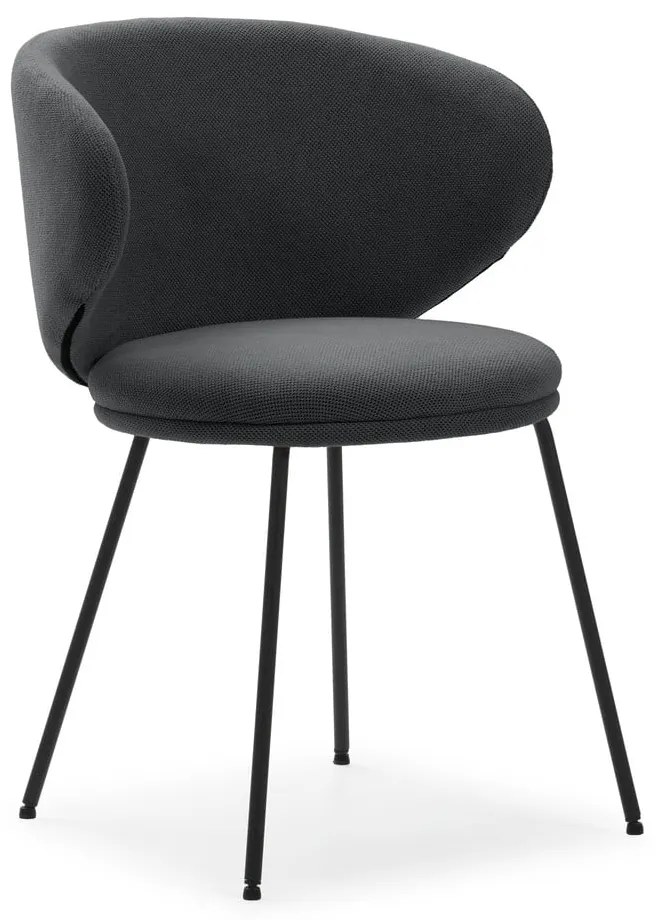 Set de scaune de sufragerie gri închis 2 buc. tapițat Rush – Marckeric