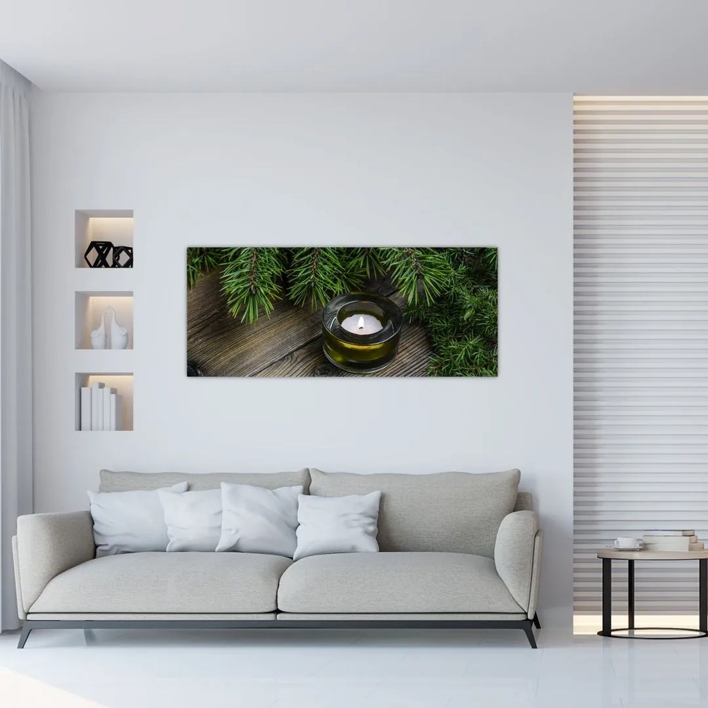 Tablou - lumânare de Crăciun (120x50 cm)