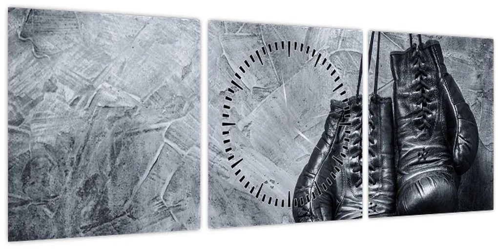 Tablou - Mănuși de box (cu ceas) (90x30 cm)