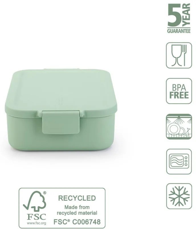 Cutie alimentara Brabantia Make&Take 1006282, 1.1 L, Fara BPA, Verde