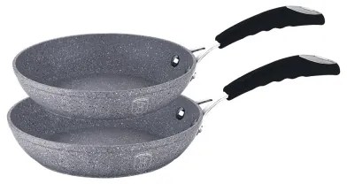 Set 2 tigai marmorate (3 straturi) din aluminiu forjat Gray Stone Touch Line Berlinger Haus BH 1667N