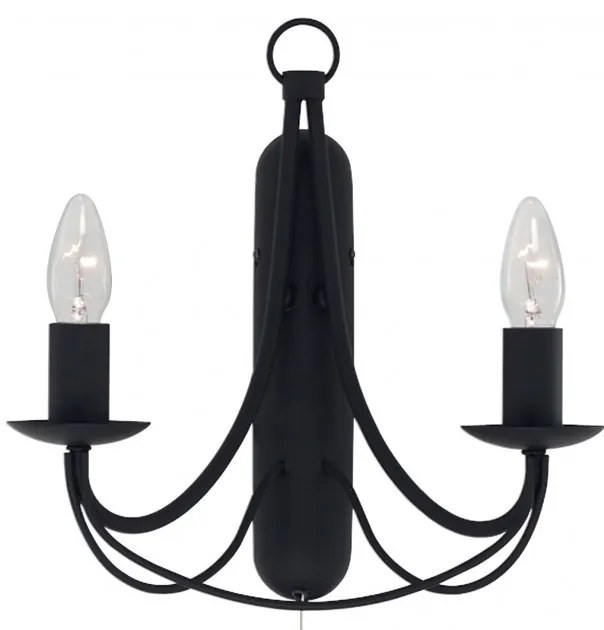 Aplica perete traditionala stil clasic Maypole negru 6342-2BK SRT