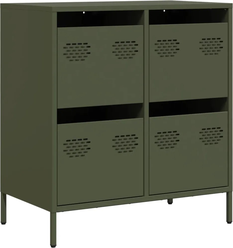 vidaXL Dulap, verde măsliniu, 68x39x73,5 cm, oțel laminat la rece