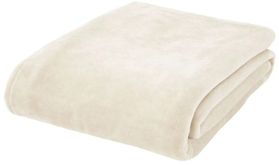 Cuvertură crem din micropluș pentru pat dublu 200x240 cm Raschel – Catherine Lansfield