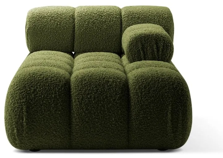 Modul pentru canapea modulară verde cu tapițerie din țesătură bouclé (cu colț pe partea dreaptă) Bellis – Micadoni Home