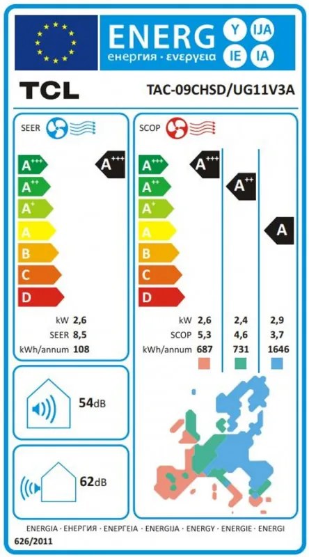 Aparat de aer conditionat cu invertor TCL VoxIN TAC-09CHSD/UG11V3A, 9000 BTU, 25 m², A+++, Wi-Fi, iFeel, AI ECO, Comanda vocala, Alb