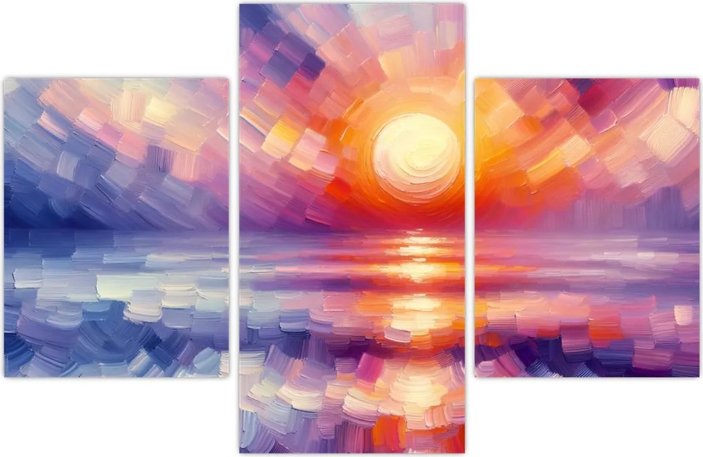 Tablou - Apus de soare artistic colorat (90x60 cm)