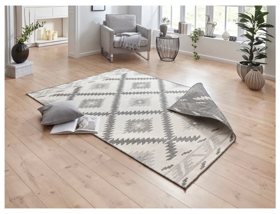 Covor adecvat pentru exterior NORTHRUGS Criss, 170 x 120 cm, gri-crem