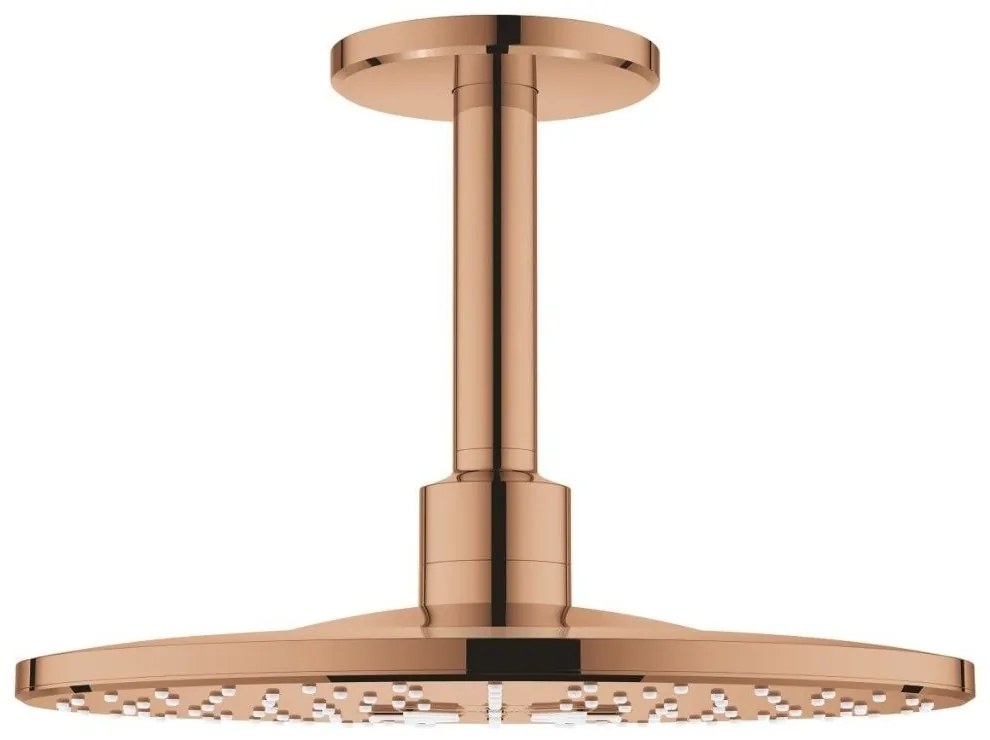Palarie dus fix Grohe Rainshower 310 SmartActive, O31 cm cu brat, montaj pe tavan, cupru (warm sunset)