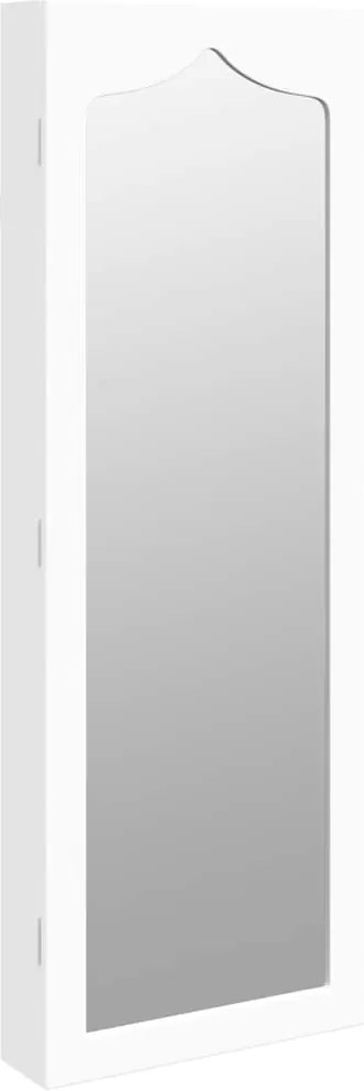 vidaXL Dulap de bijuterii cu oglindă de perete, alb, 37,5x10x106 cm