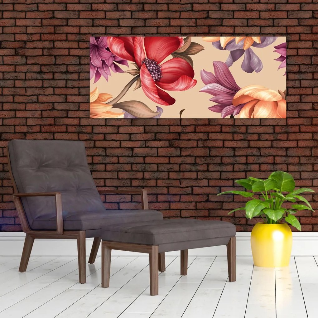 Tablou - Flori de epocă (120x50 cm)
