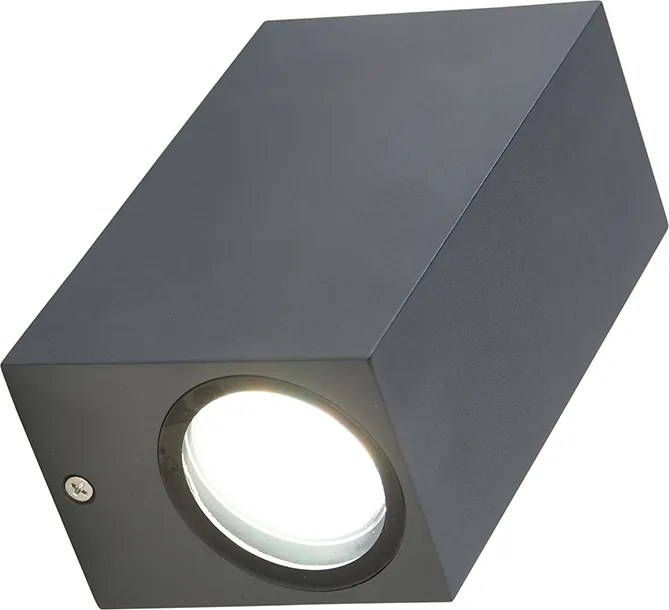 Lampă de perete inteligentă gri închis IP44 inclusiv 2 GU10 Wifi - Baleno