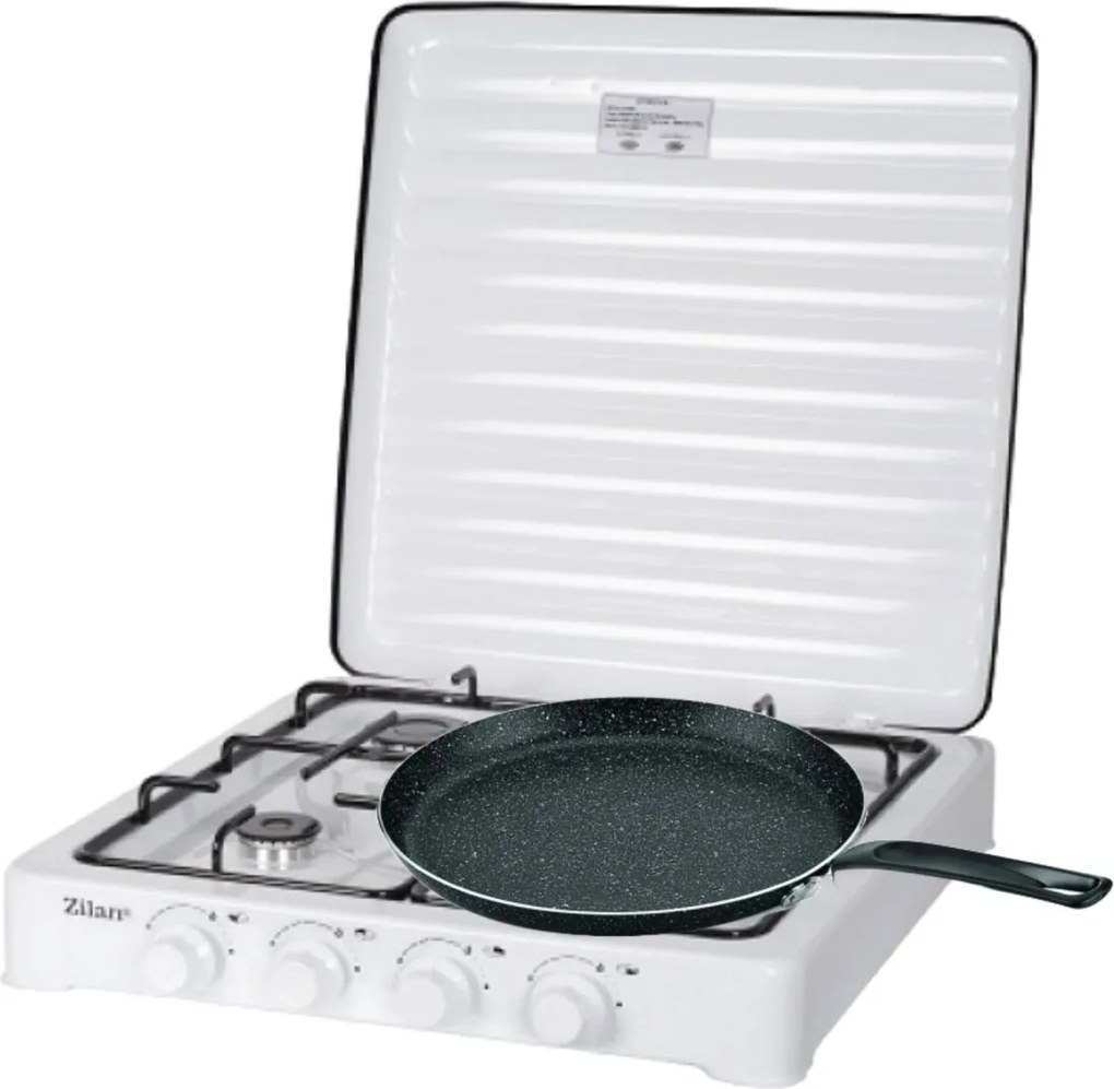 Aragaz 4 ochiuri ZILAN ZLN7079A, Alb Alimentare GPL butelie