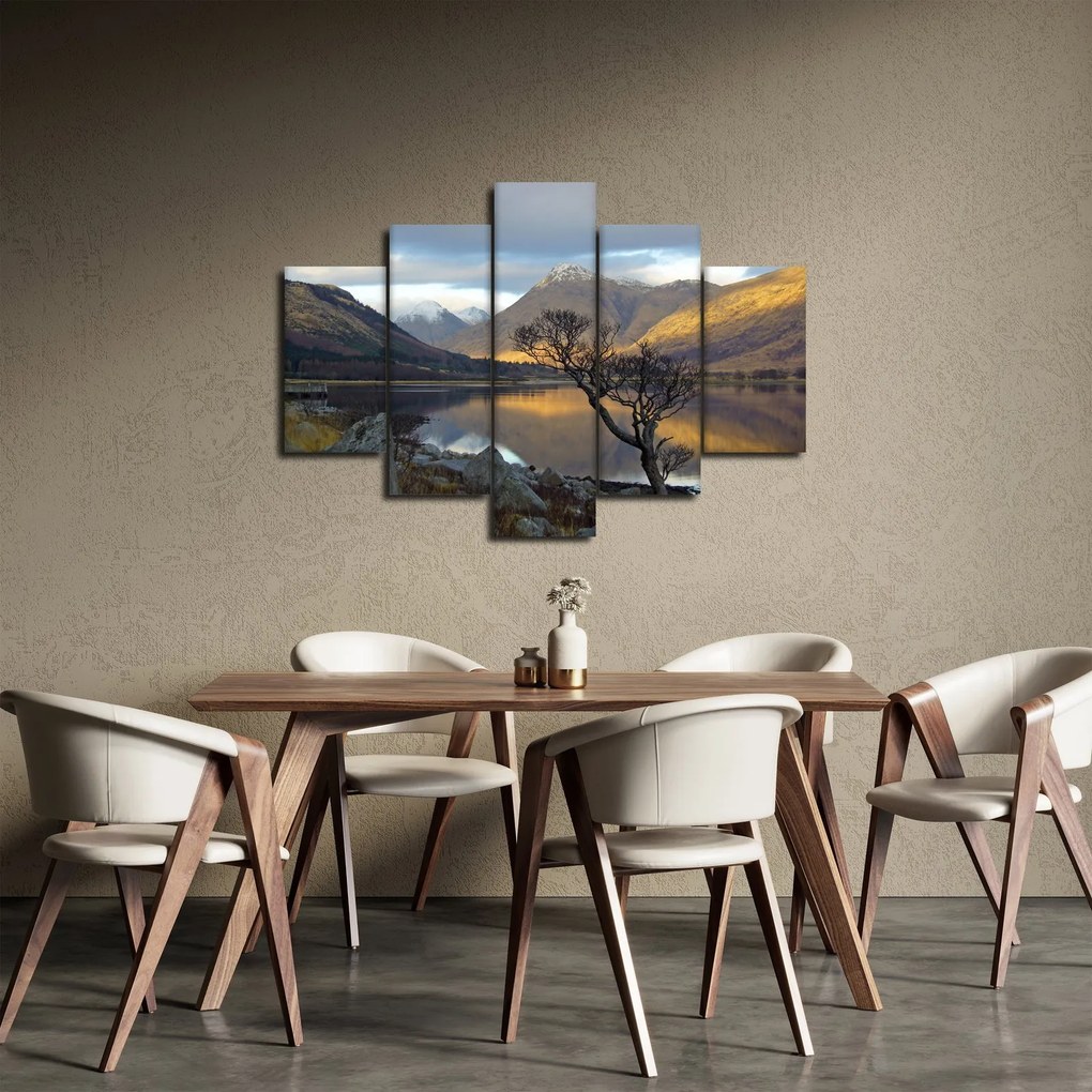 Tablou - Munții de lângă lac (150x105 cm)