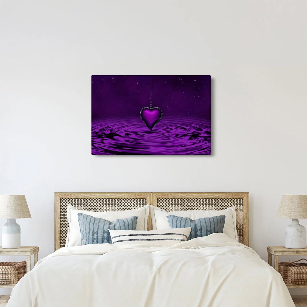 Tablou ci inima violetă (90x60 cm)